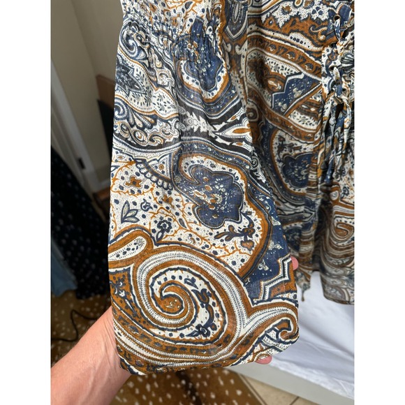 Anthropologie Blu Pepper Off Shoulder Boho Smock Flounse Cowgirl Blouse Women M - Picture 9 of 12